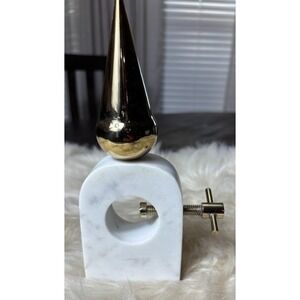 Pottery Barn Marble Gold Nutcracker Christmas Decor Holiday Figurine Vintage